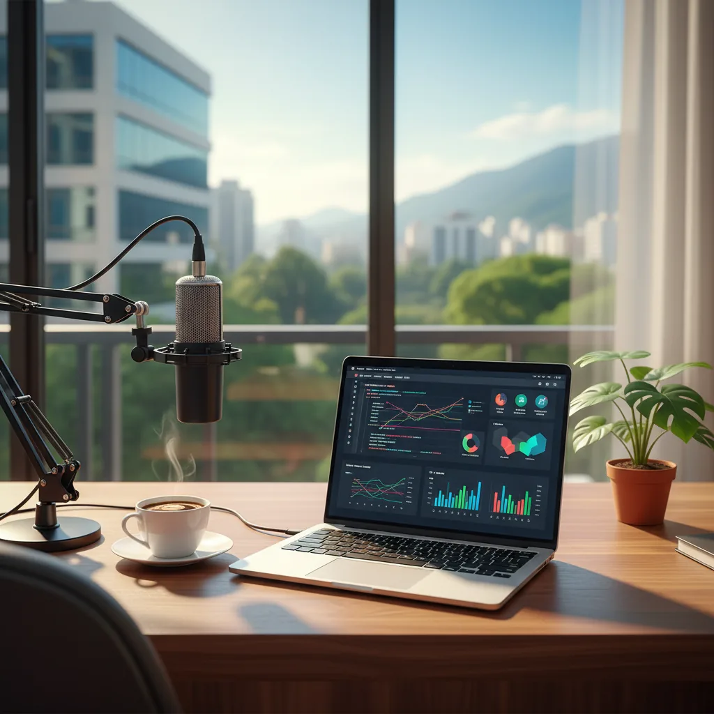 Profissional brasileiro em home office organizado com laptop e agenda, simbolizando o trabalho remoto e freelancer em 2026.