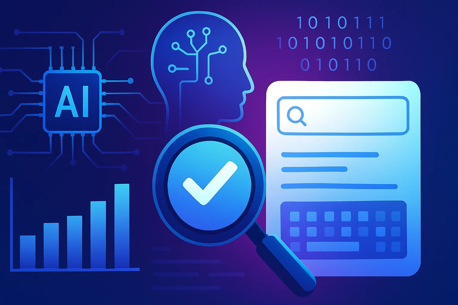 Ilustração sobre Google Gemini e verificação de conteúdo AI para SEO em 2026