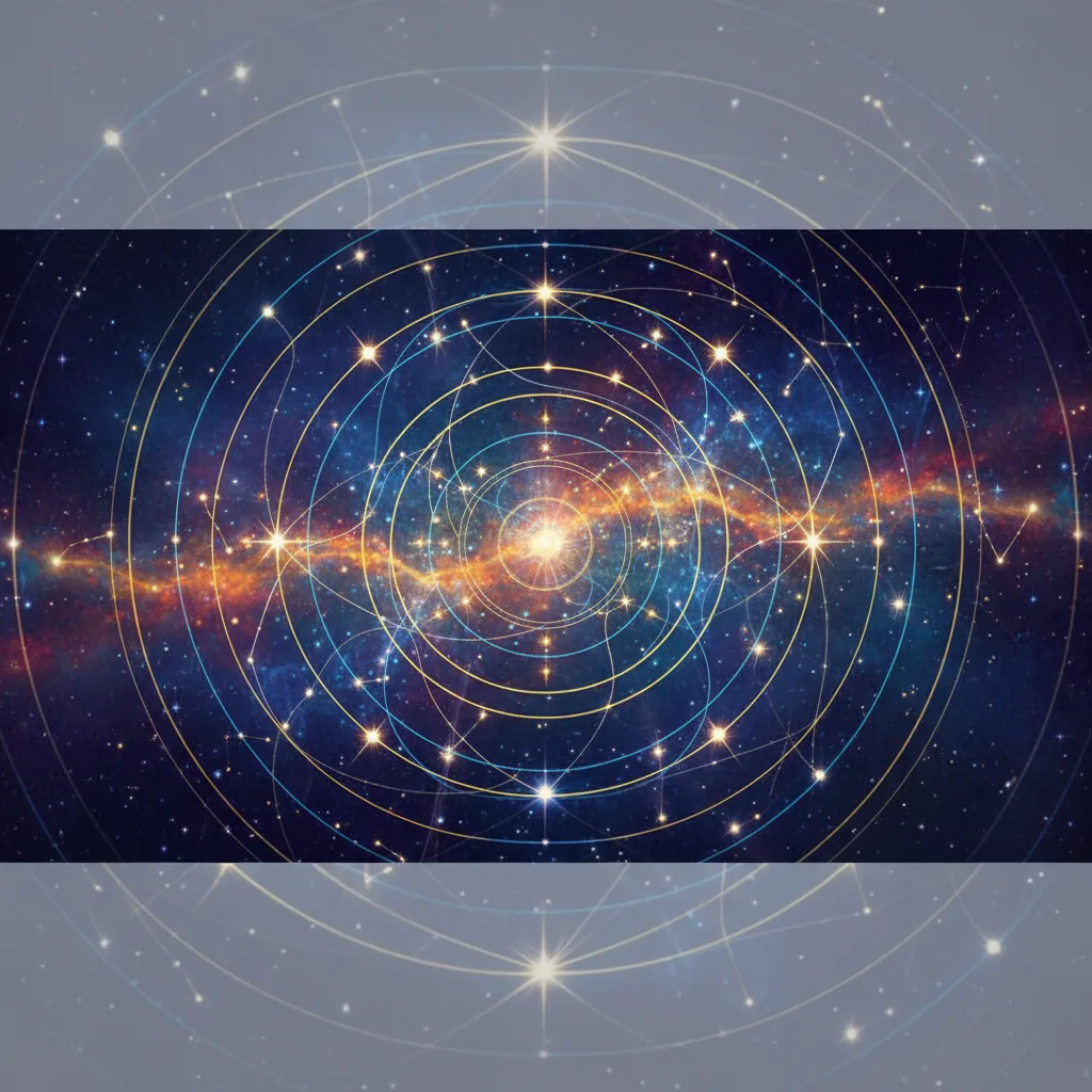 Ilustração de um mapa astral cósmico para explicar se a astrologia prevê a morte.