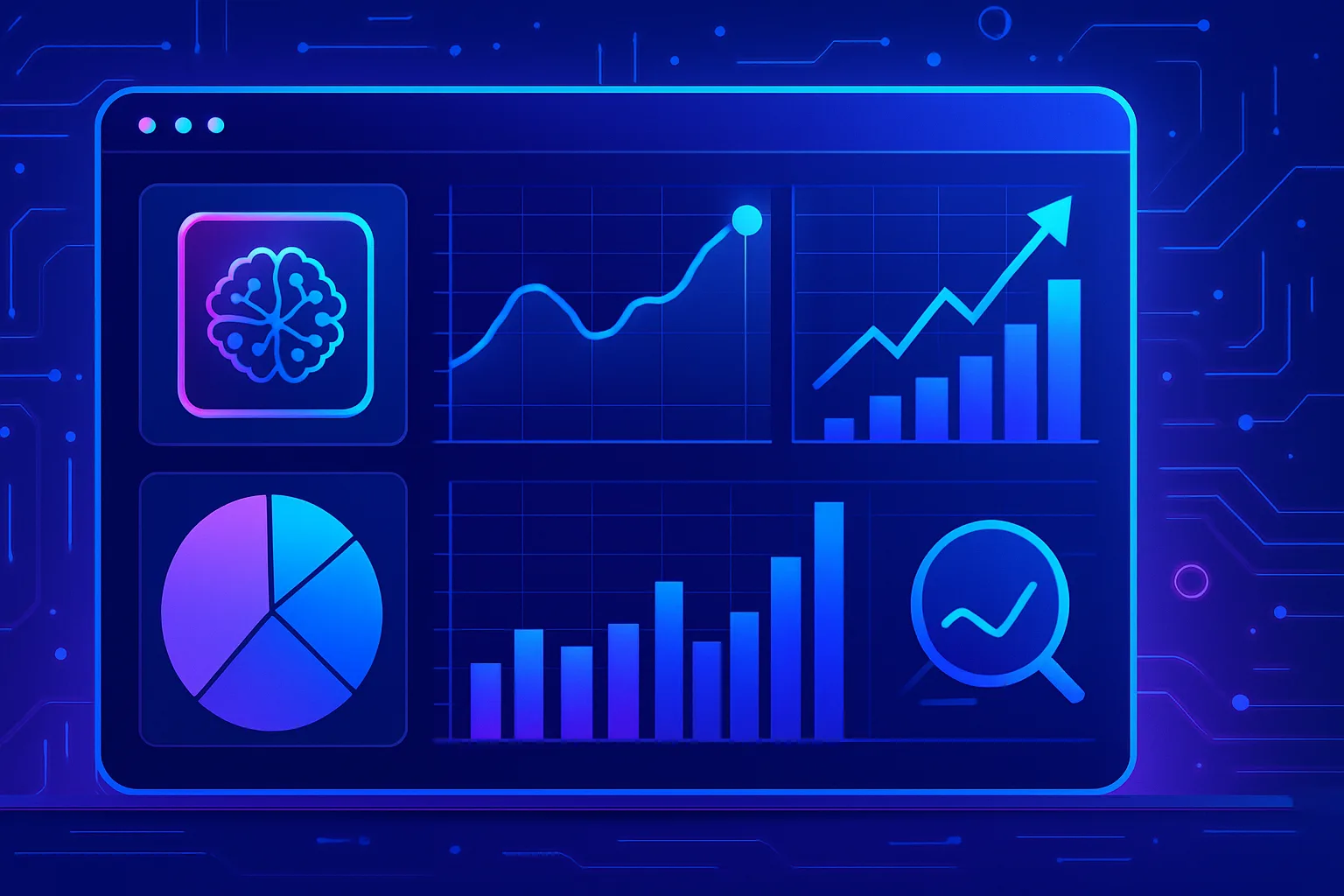 Radar SEO e IA em 2026 com gráficos e métricas digitais