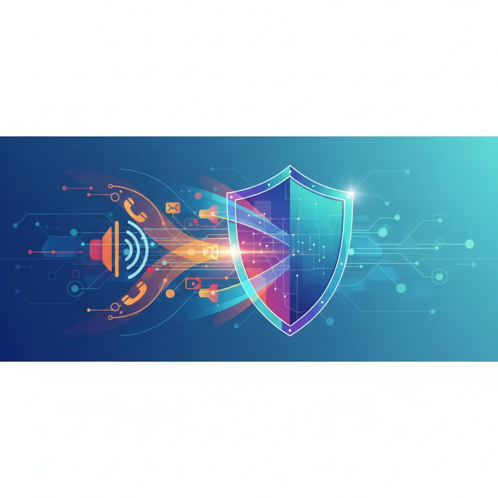 Escudo bloqueando ligações de telemarketing, simbolizando privacidade.