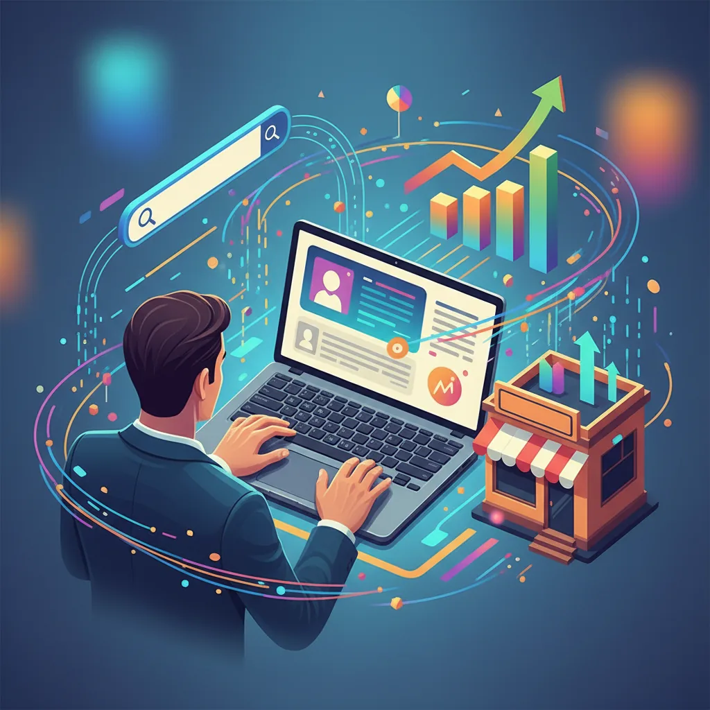 Pessoa otimizando negócio online com ferramentas de SEO no Brasil