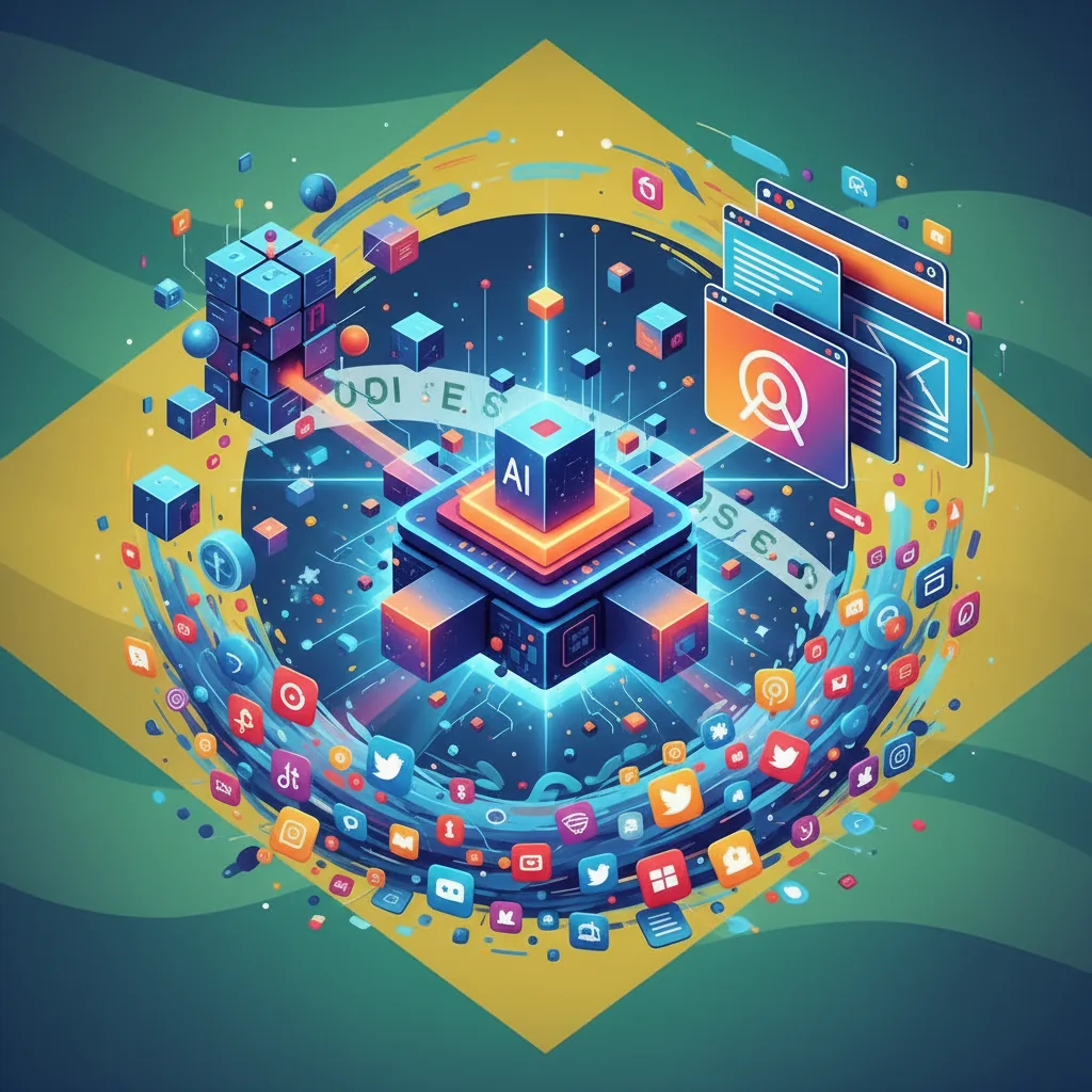 Inteligência Artificial analisando dados para citar empresas brasileiras