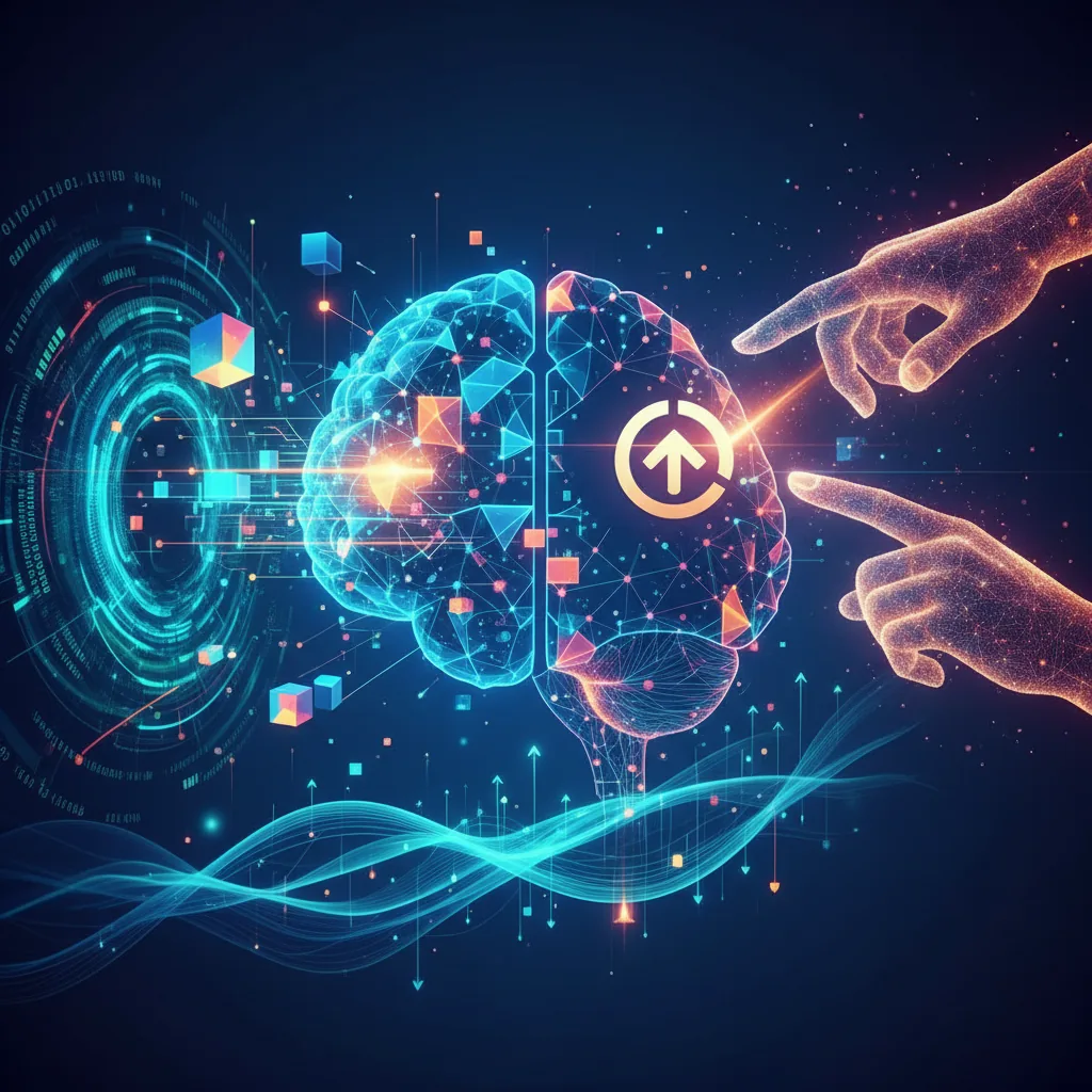 Ilustração abstrata de inteligência artificial e otimização para mecanismos de busca, destacando empresas brasileiras em 2026.