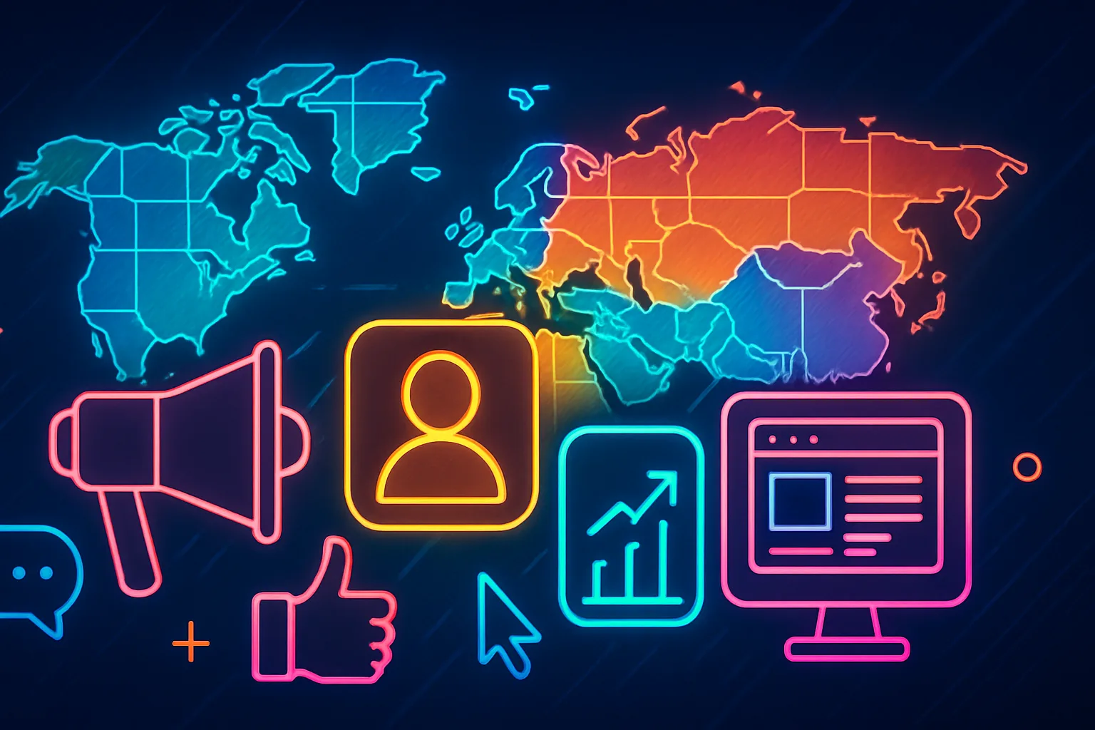 Diferença entre SEO GEO e AEO ilustrada mostrando mapa digital e ícones de experiência do usuário