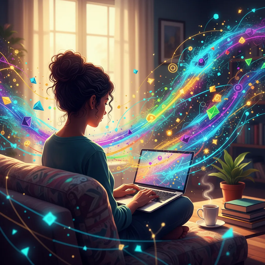 Mulher trabalhando com notebook, simbolizando o impacto da IA na renda extra para mulheres em 2026.