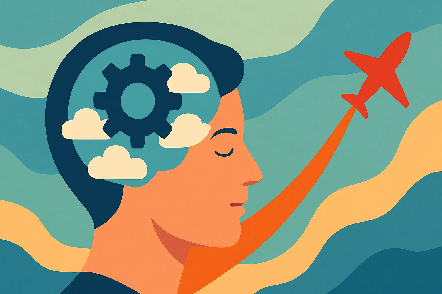Ilustração conceitual de psicologia no Aviator destacando controle emocional