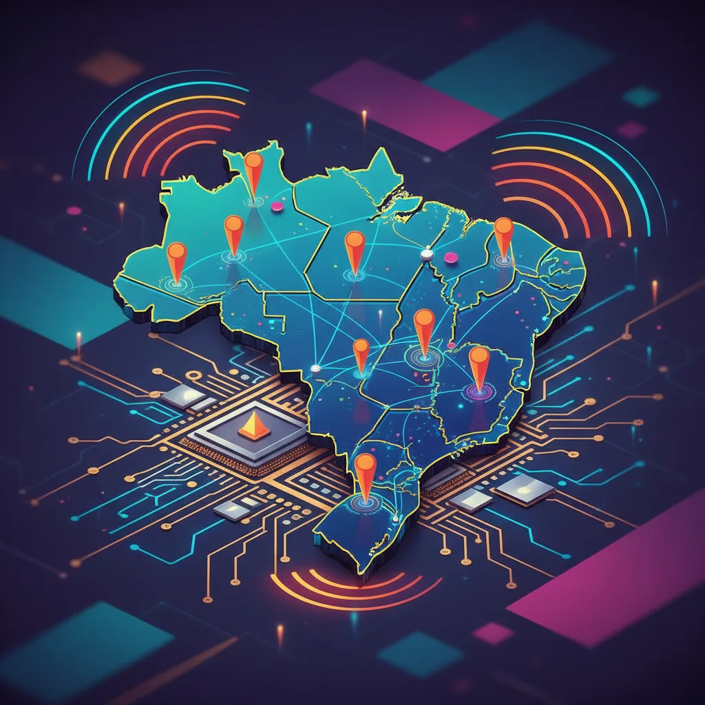 Ilustração abstrata de otimização SEO técnica para PMEs brasileiras em 2026