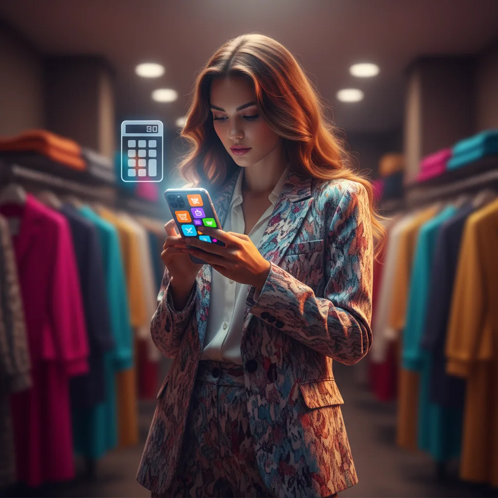 Mulher fazendo compras online após o fim da taxa da blusinha, calculando o impacto do ICMS no preço final.