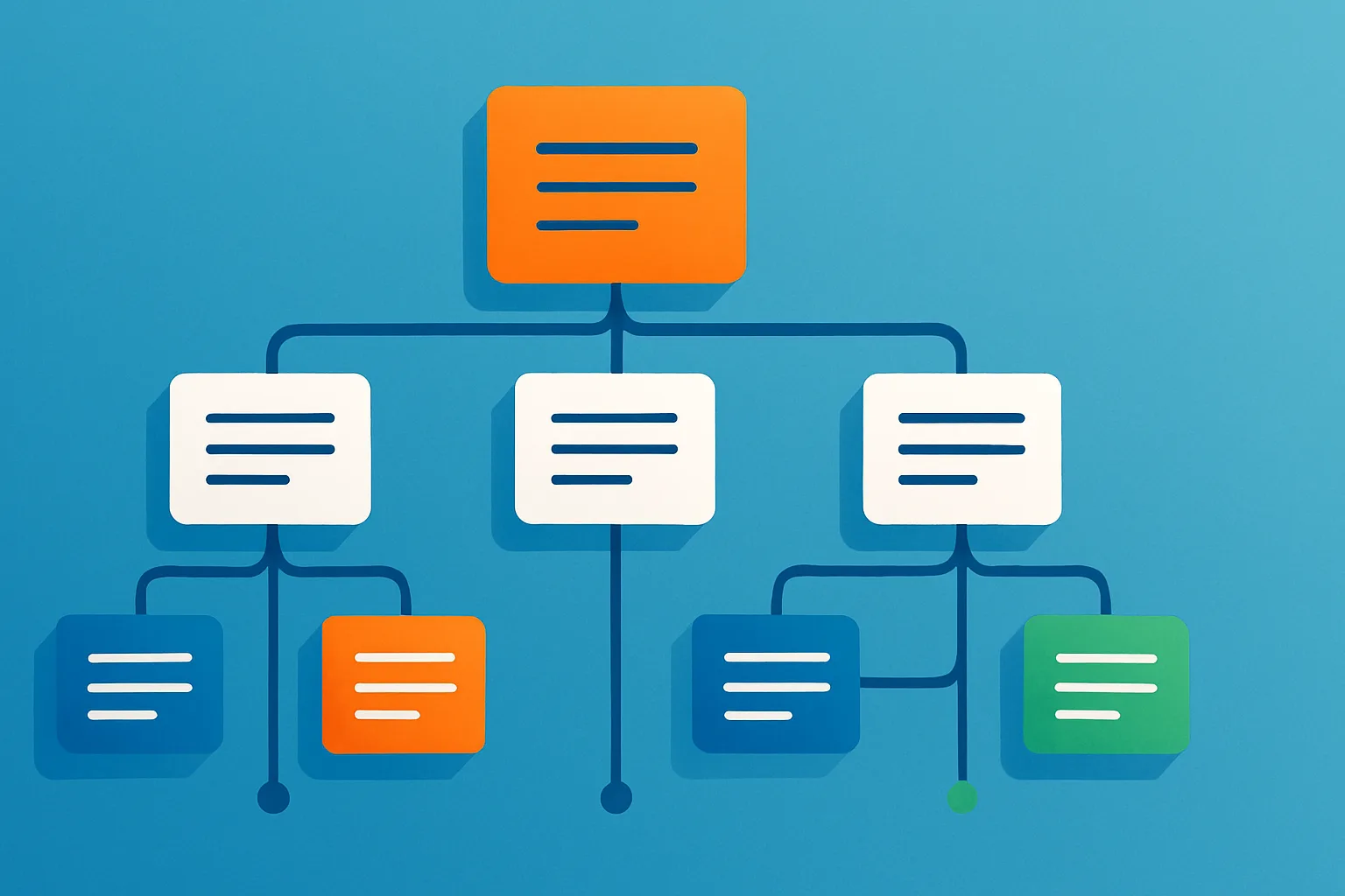 Visual profissional ilustrativo mostrando sitemap de blog para configuração e validação