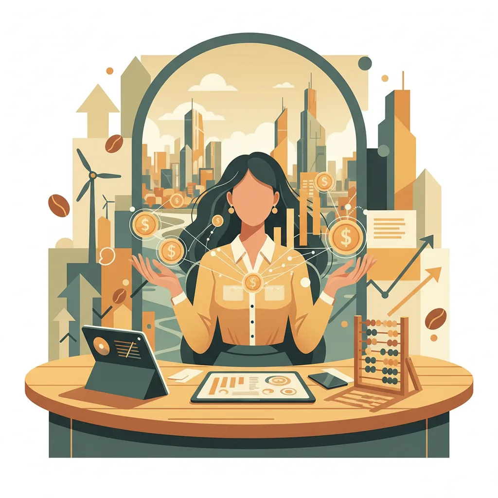 Ilustração representativa do estudo FMI Bolsa Família impacto feminino mostrando o empoderamento econômico da mulher brasileira.