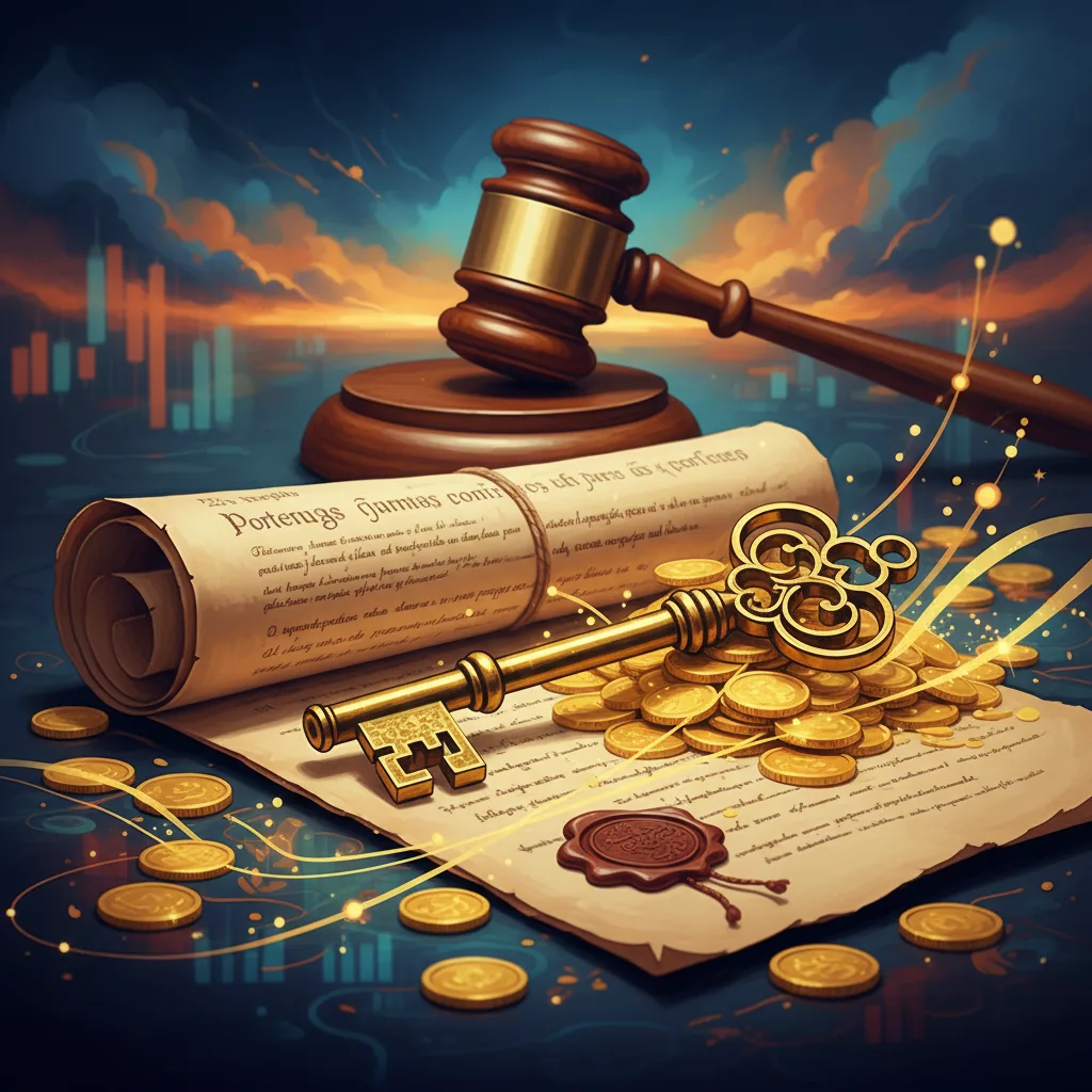 Balança da justiça ao lado de documentos sobre o Visto Gold Portugal, ilustrando o processo contra o Estado.