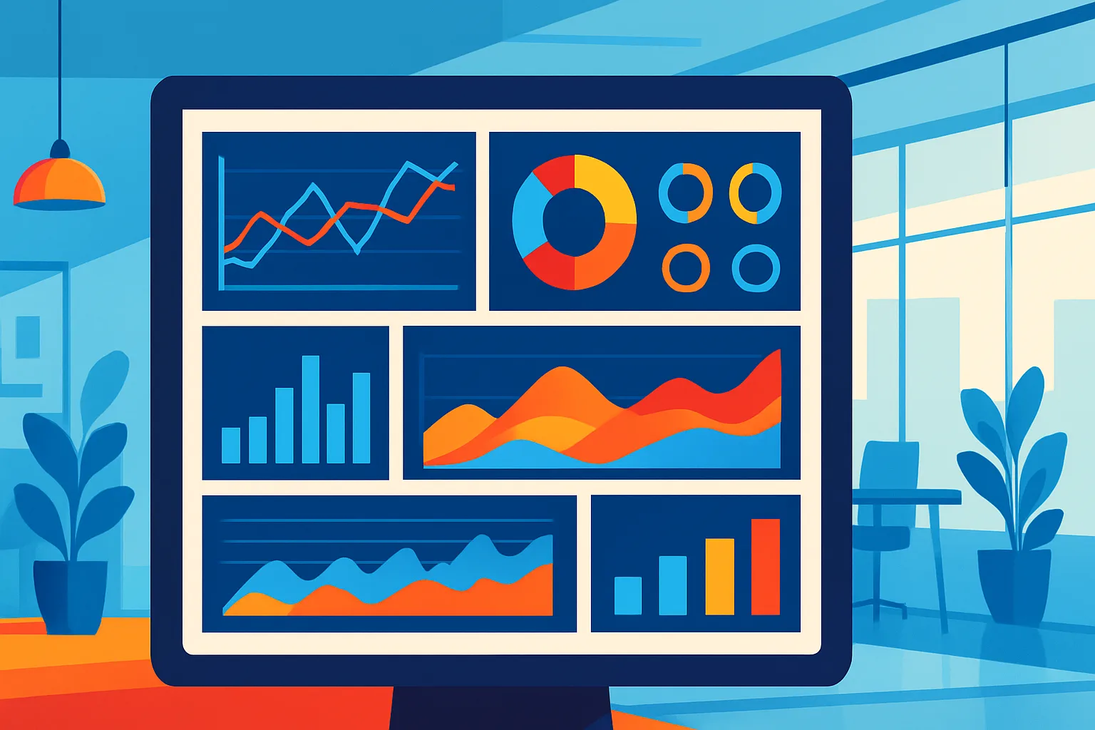 dashboard de métricas para acompanhar em um blog empresarial