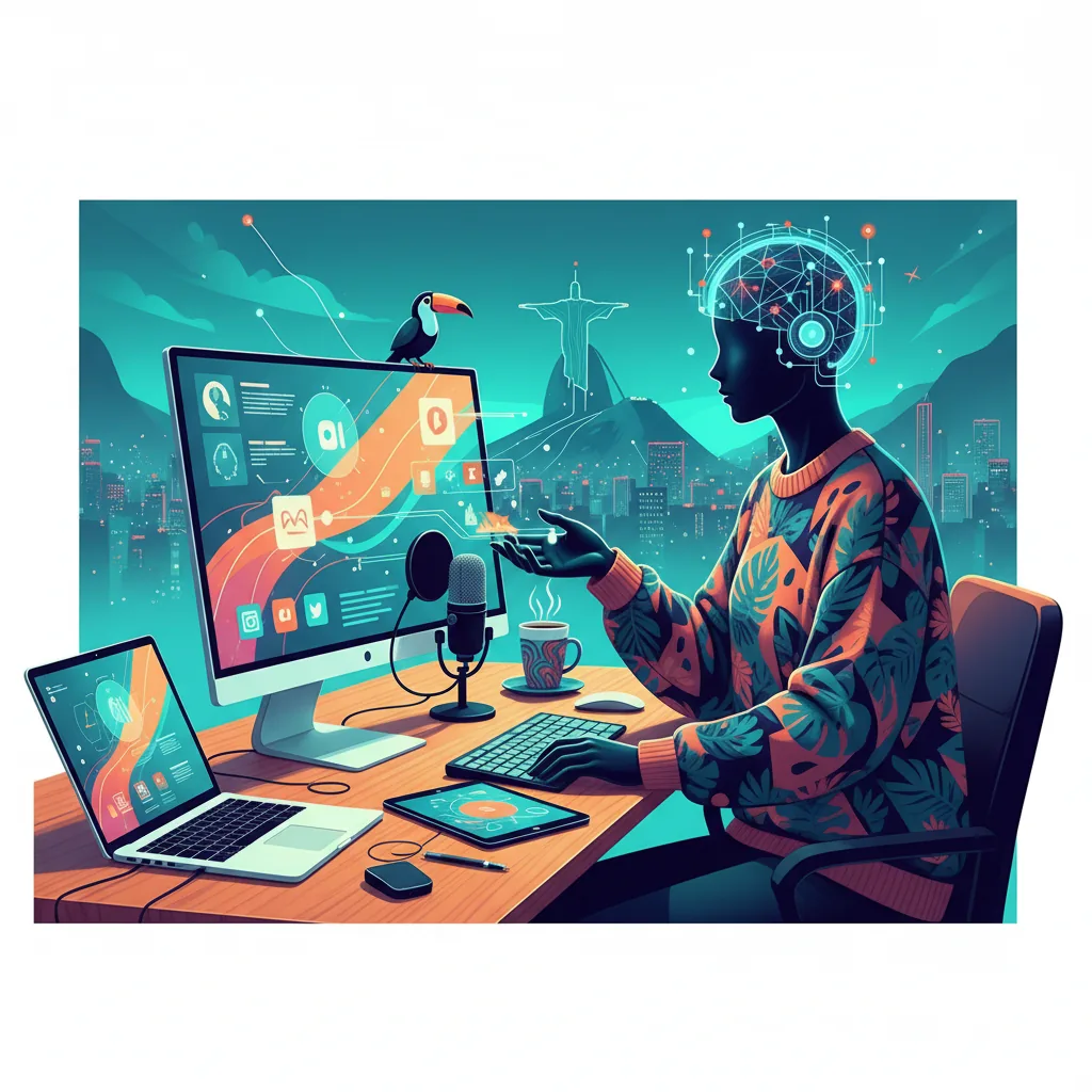 Inteligência artificial auxiliando na produção de conteúdo para empresas no Brasil
