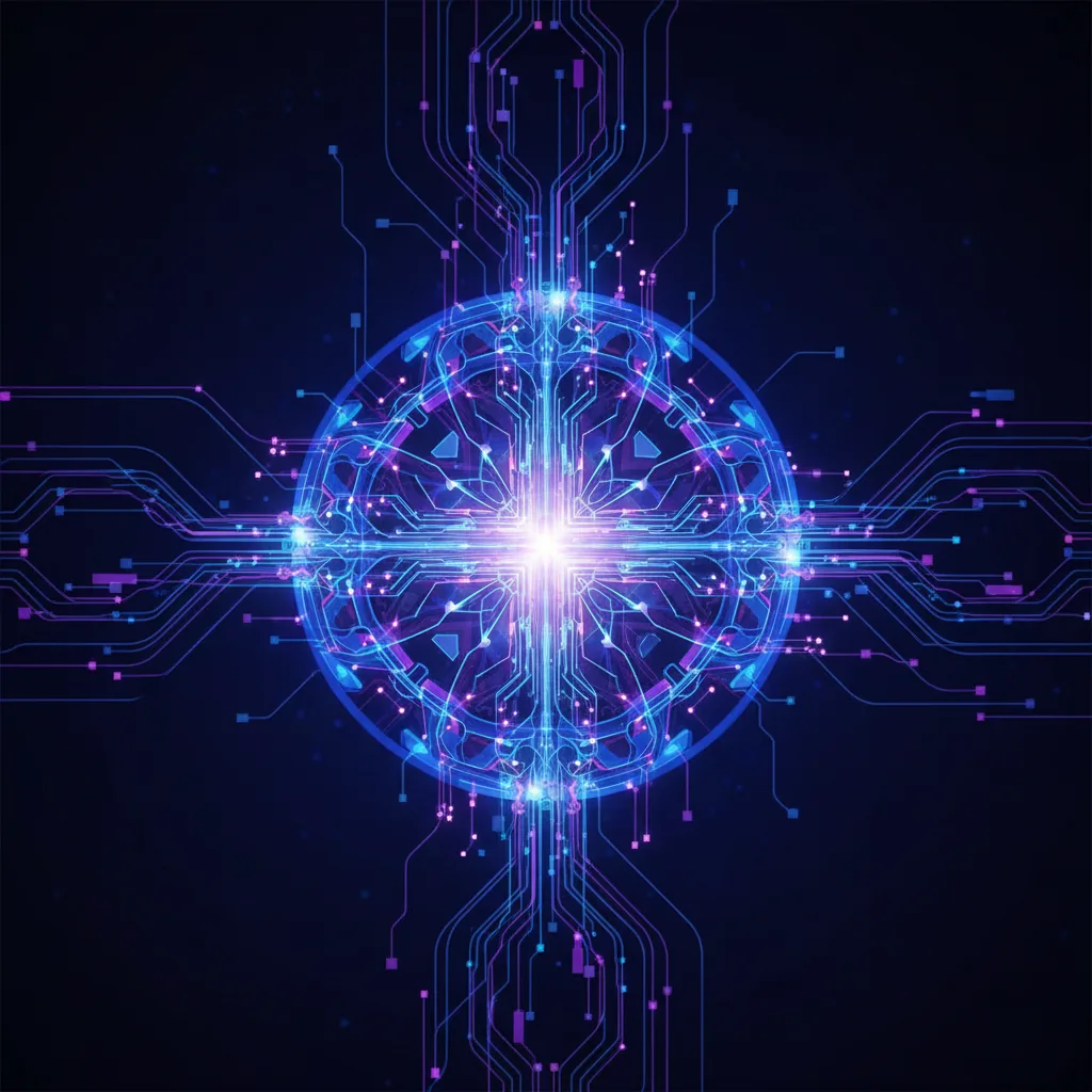 Representação abstrata de um cérebro digital simbolizando a otimização para IA e a busca por inteligência artificial em 2026.