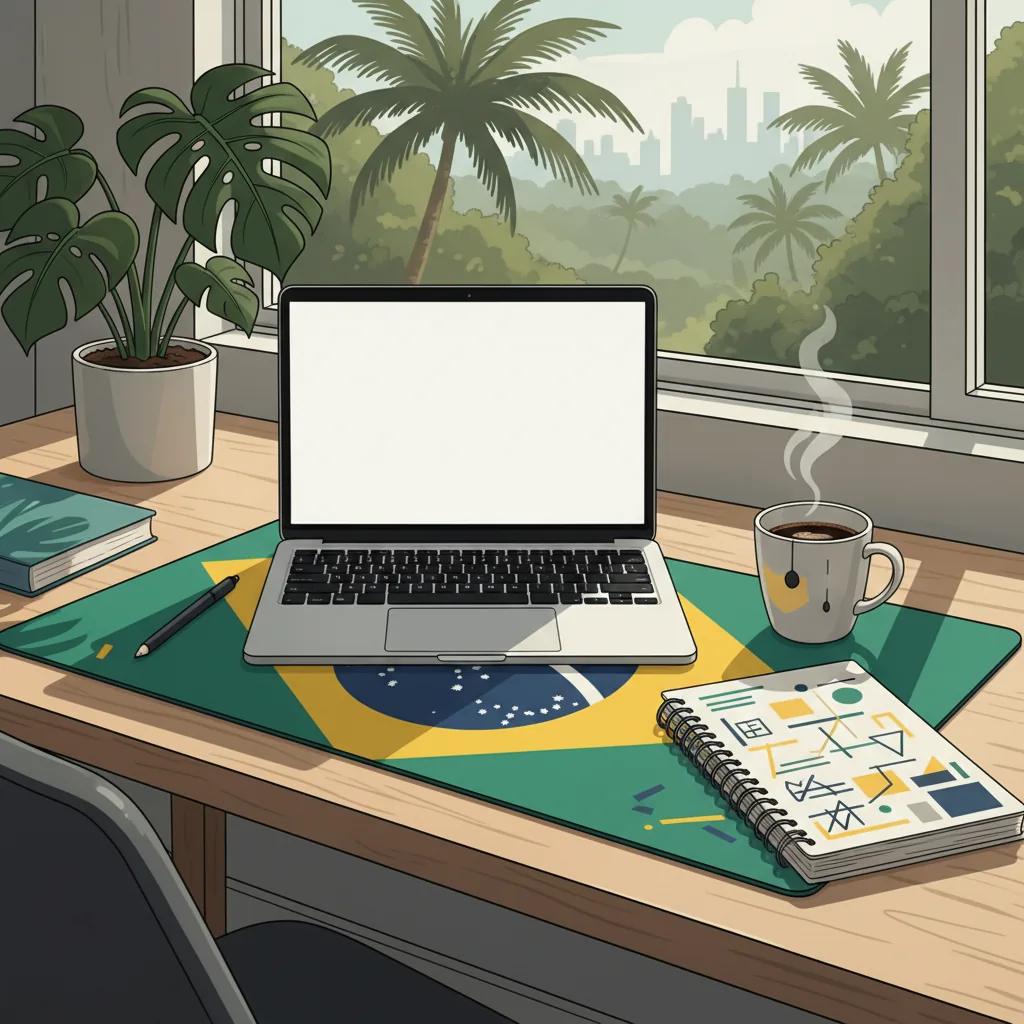 Notebook em uma mesa de trabalho organizada em casa, simbolizando como ganhar dinheiro em casa em 2026.