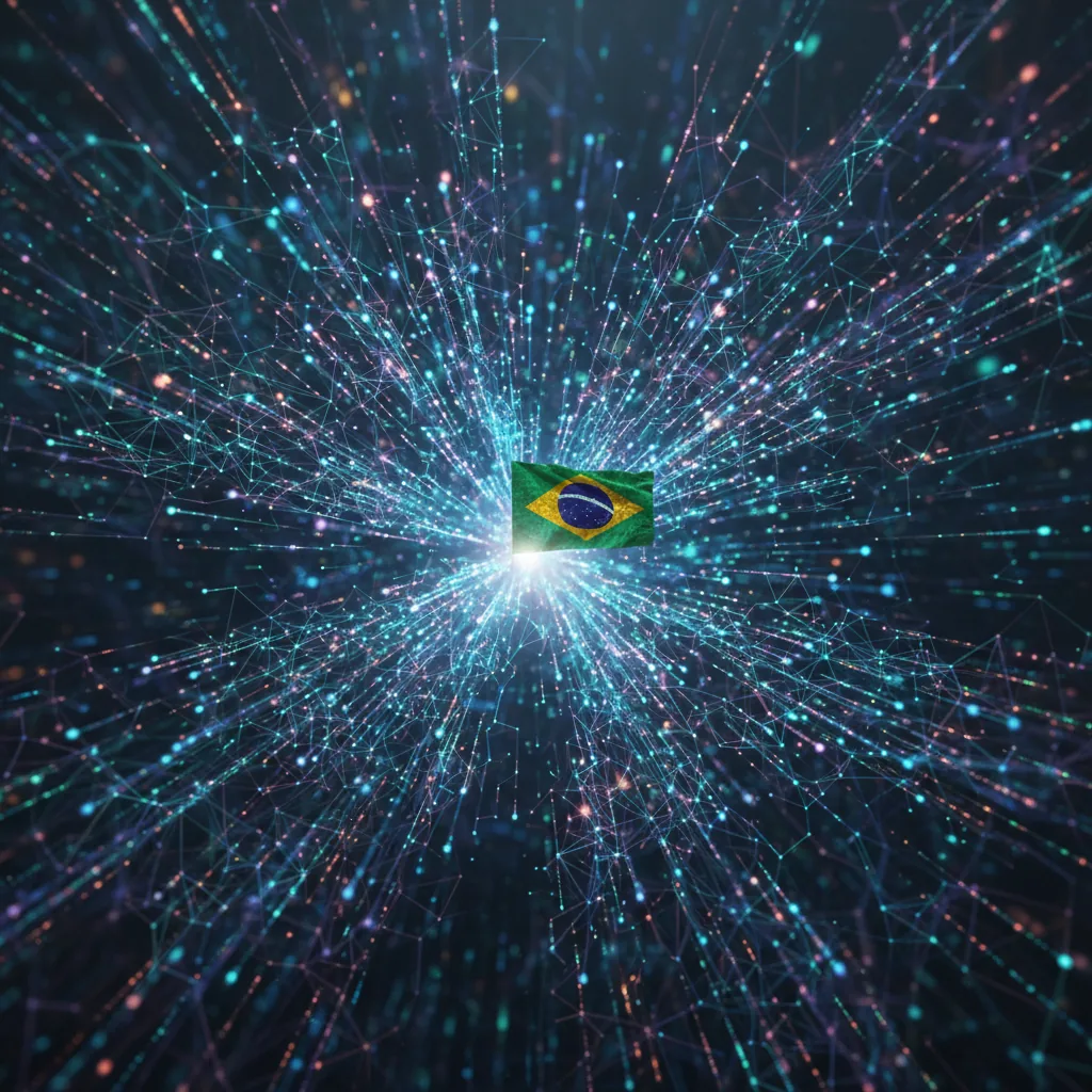 Gráfico abstrato mostrando a adoção massiva do ChatGPT e o impacto para empresas brasileiras em 2026.