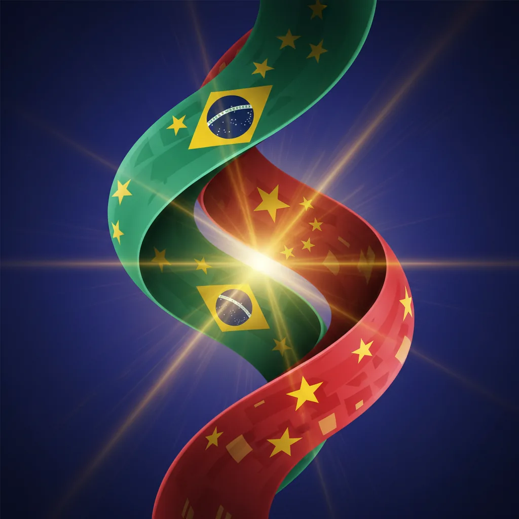 Bandeiras do Brasil e da China simbolizando a suspensão do visto para chineses no Brasil em 2026.