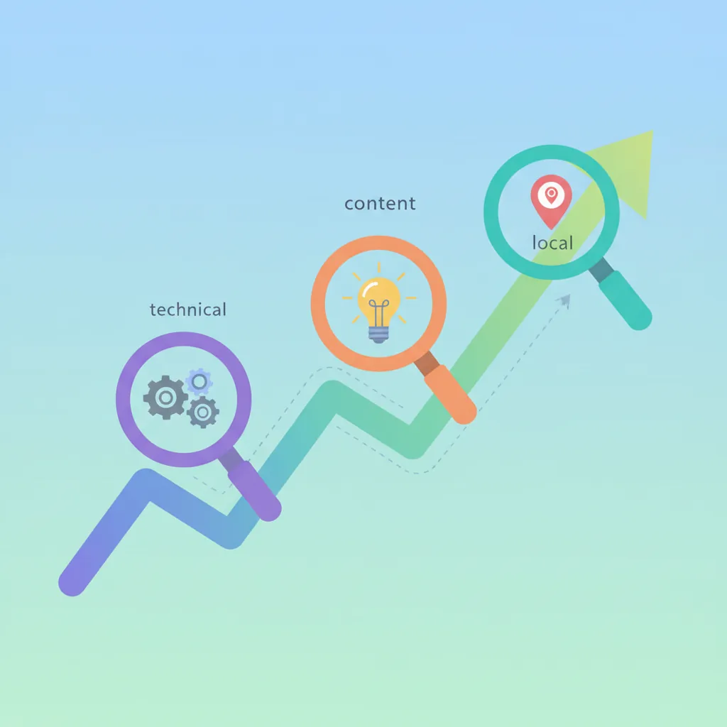 Gráfico ilustrando as principais estratégias de SEO para empresas em 2026.