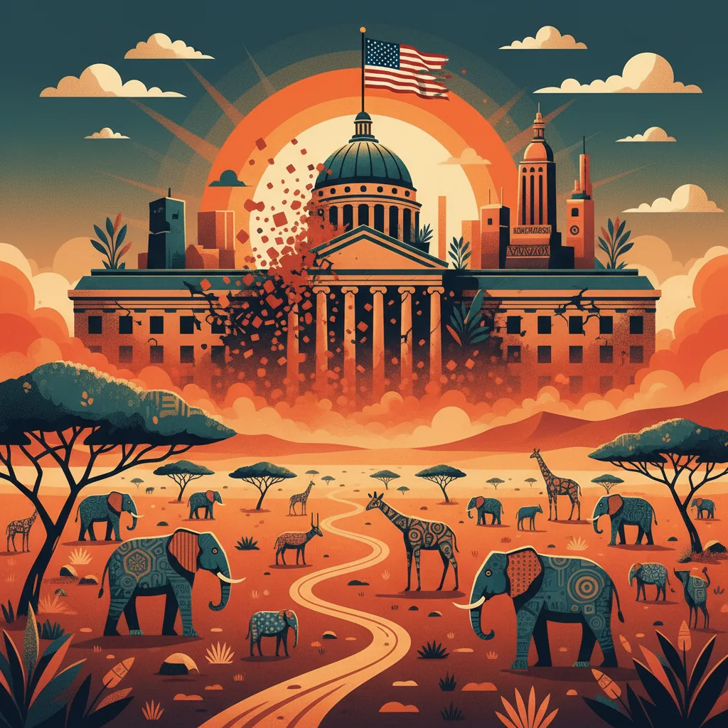 Representação visual dos efeitos da redução de vistos americanos na África em 2026