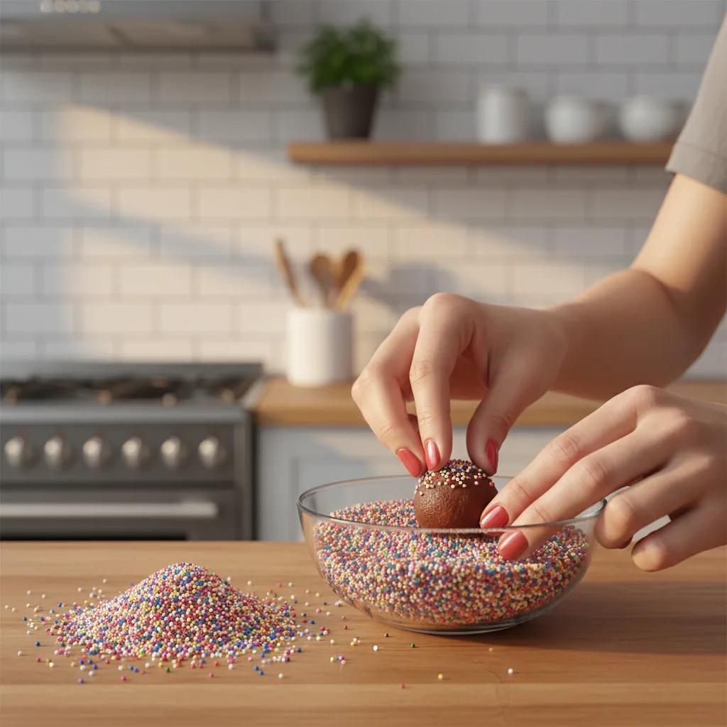 Mulher preparando brigadeiros gourmet como uma das ideias de renda extra para mulheres em 2026.