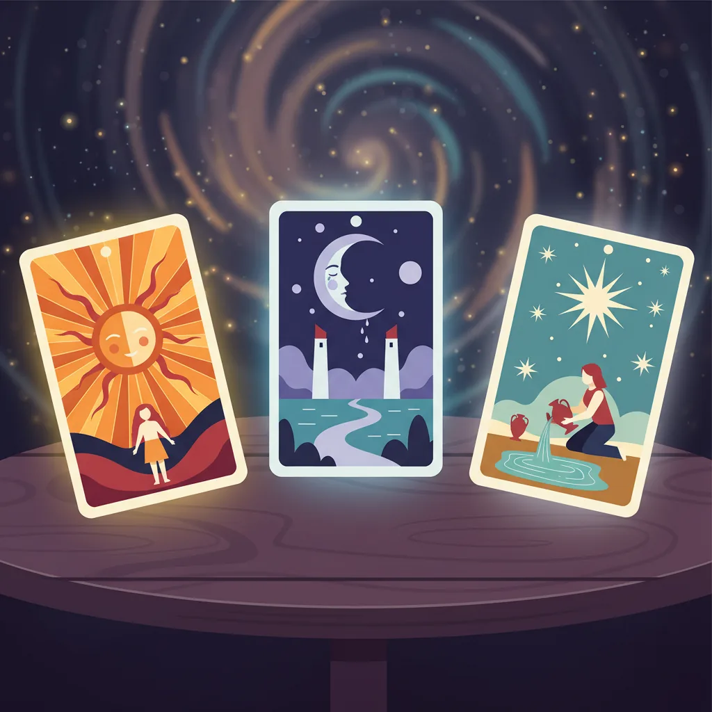 Ilustração de cartas de Tarô sobre uma mesa, simbolizando o guia de 2026 sobre o que é o oráculo.