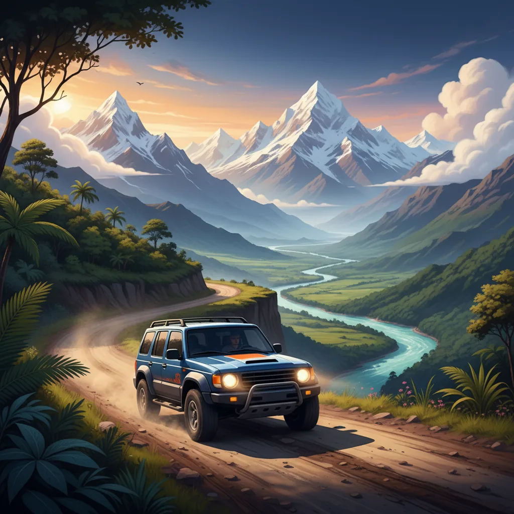 Carro em estrada na América do Sul, ilustrando a necessidade da Carta Verde para viajar de carro no Mercosul em 2026.