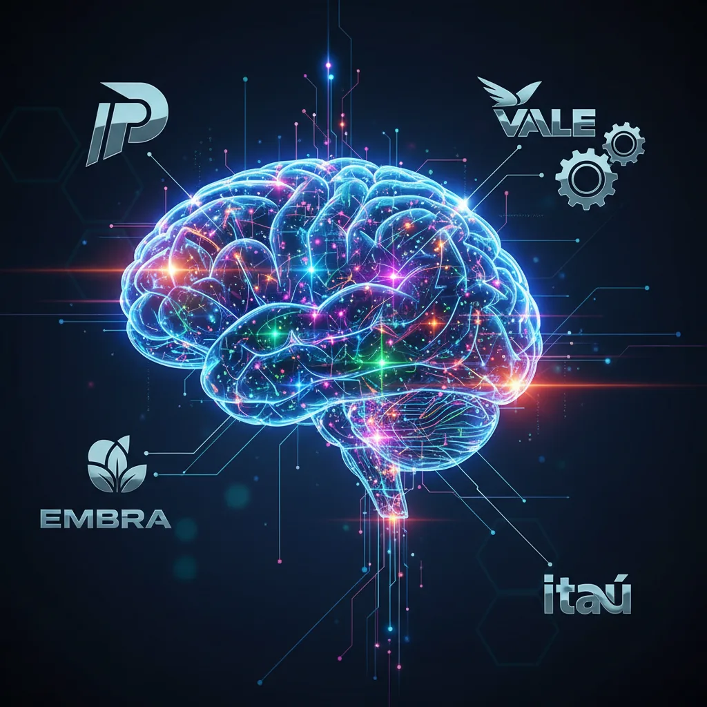 Ilustração de uma inteligência artificial conectando-se a empresas, representando como fazer o ChatGPT recomendar sua empresa.