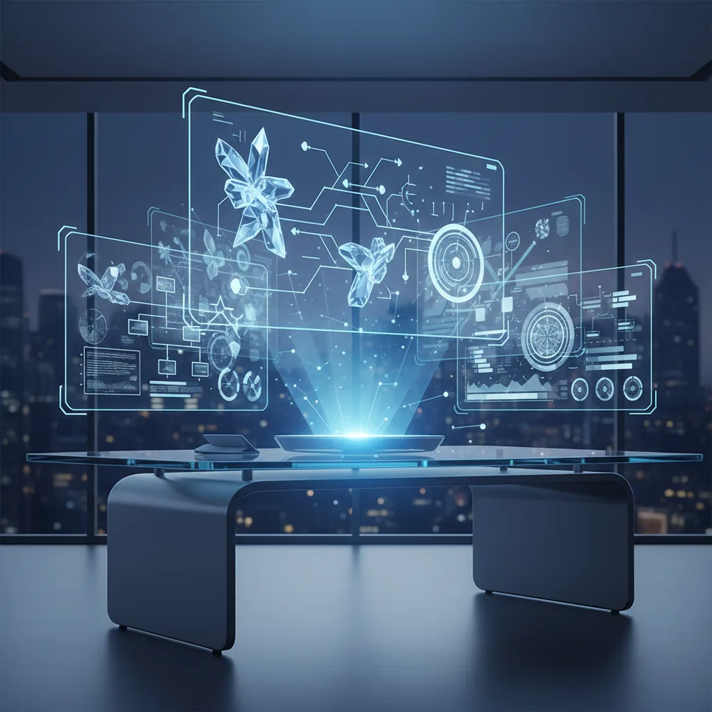 Infográfico digital sobre estratégia de conteúdo com inteligência artificial mostrando conexões entre automação e criatividade humana.