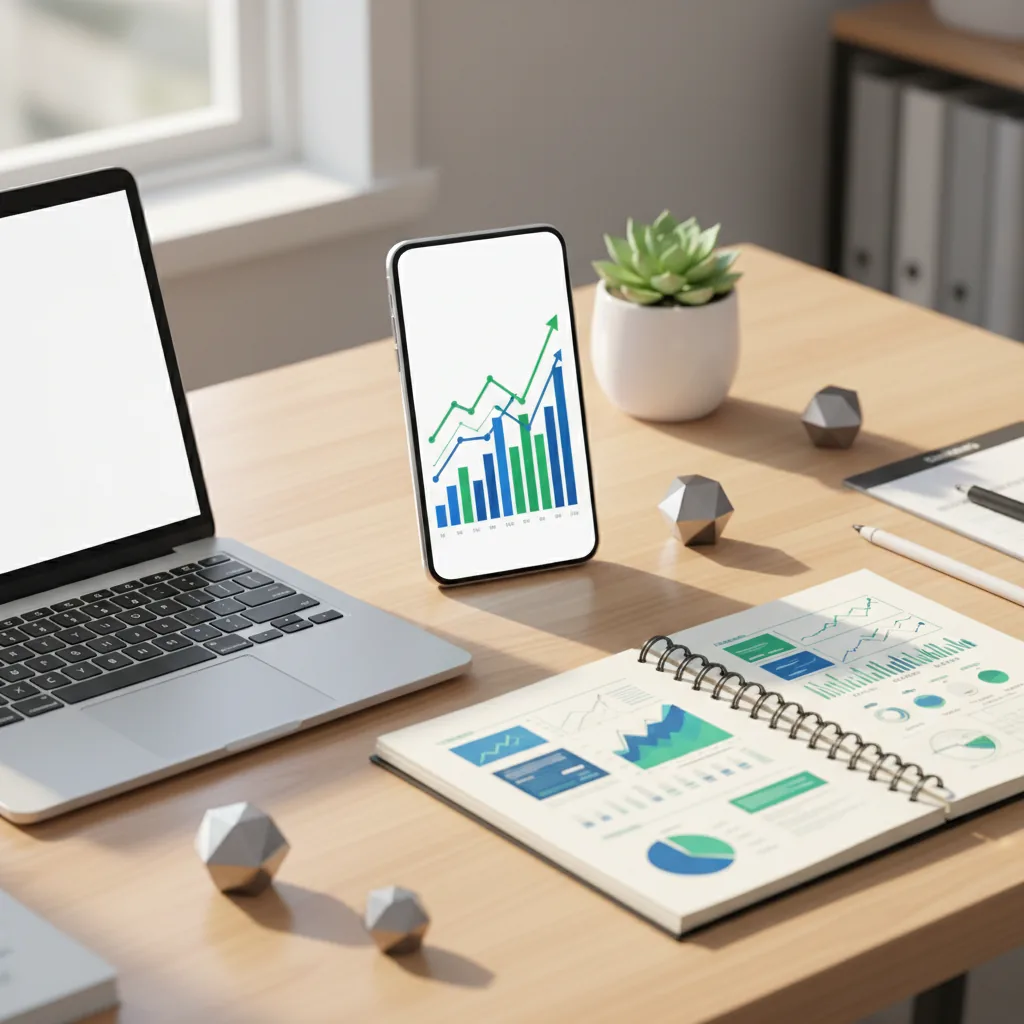 Organização financeira com smartphone e moedas representando as plataformas de renda extra online no Brasil em 2026