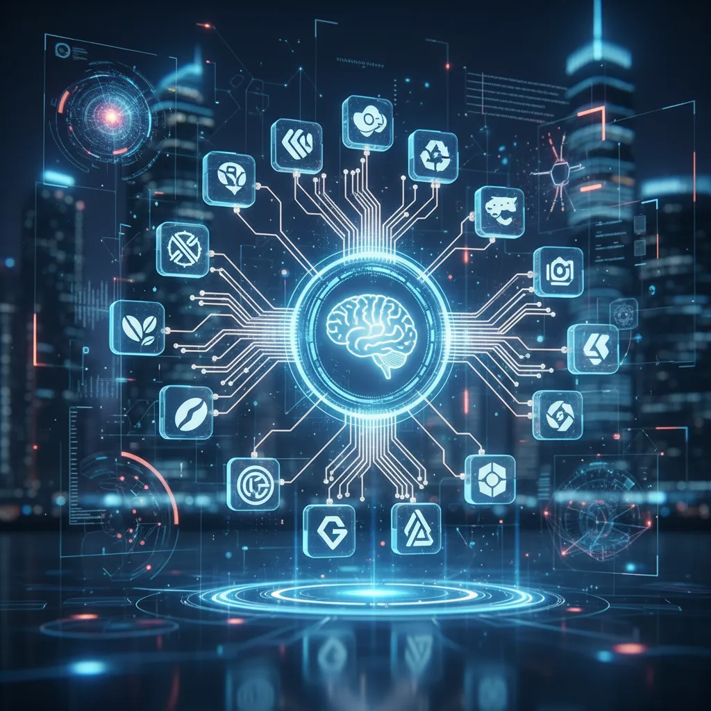 Ilustração de um chatbot de inteligência artificial fornecendo respostas diretas e citando fontes confiáveis em uma tela digital moderna.