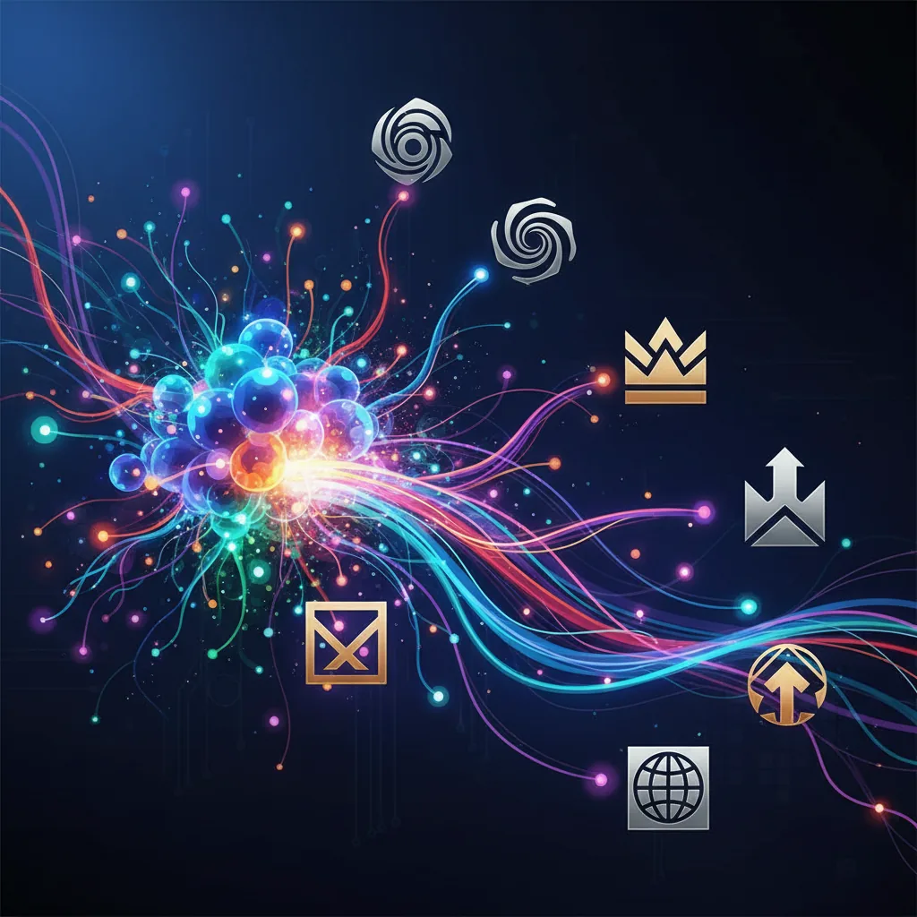 Uma ilustração conceitual de Generative Engine Optimization (GEO) mostrando como uma IA pode recomendar uma empresa.