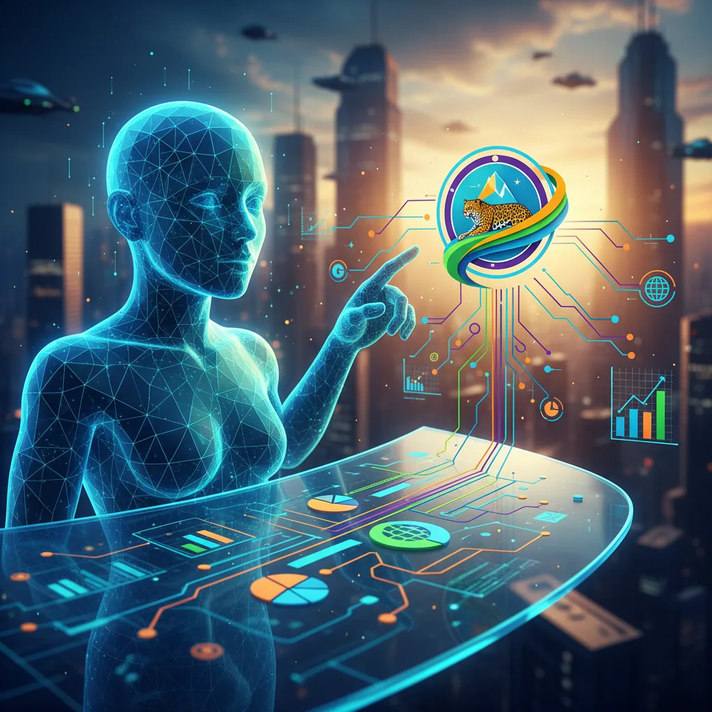 Chatbot de IA recomendando uma empresa brasileira, com interface digital