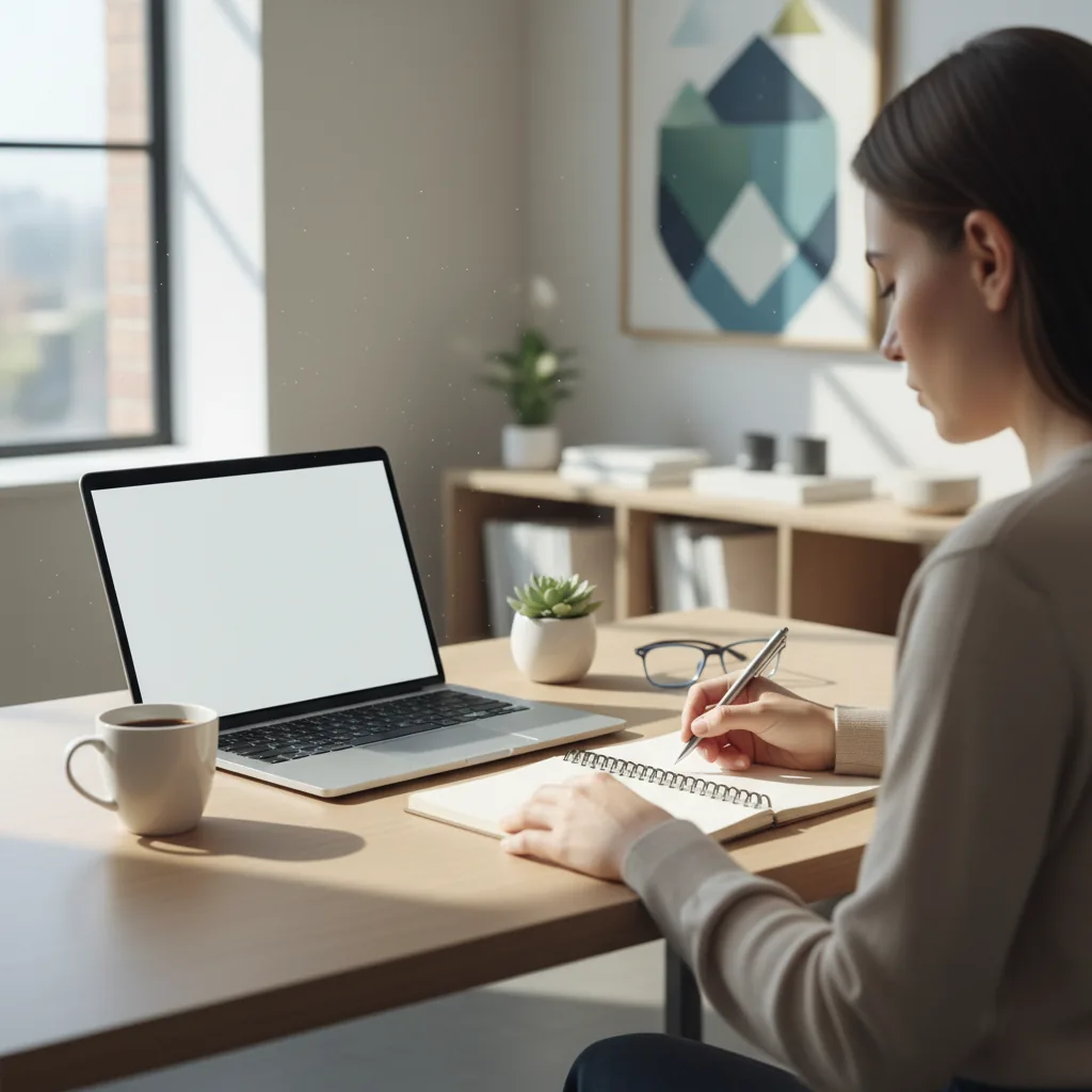 Uma pessoa organizando suas finanças em um laptop para obter dicas de renda extra online em 2026.