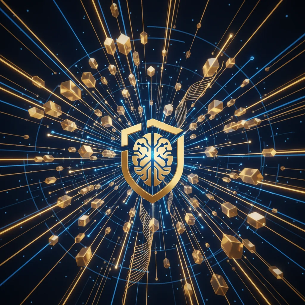 Gráfico abstrato mostrando como fazer a IA recomendar sua empresa através de uma rede de confiança digital.
