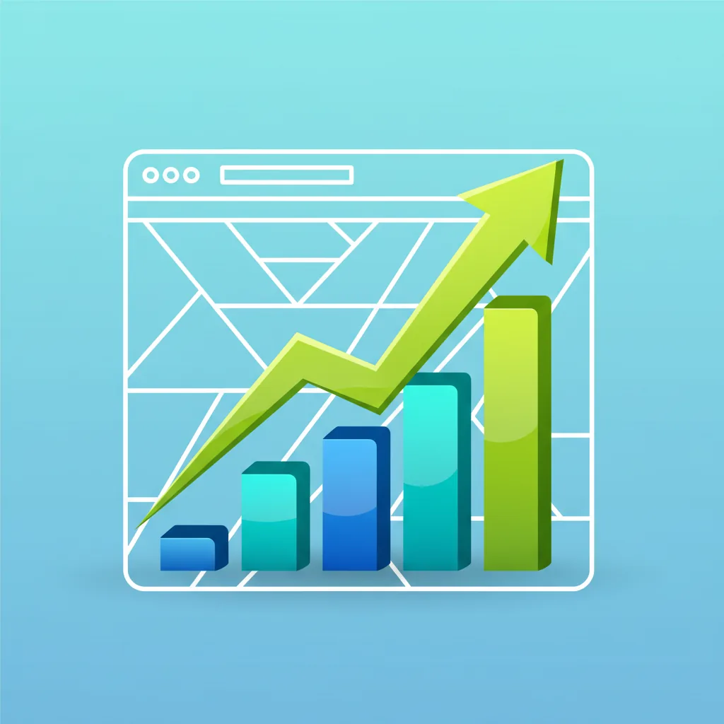 Gráfico de crescimento simbolizando os resultados do SEO para empresas através de um guia prático em 2026.