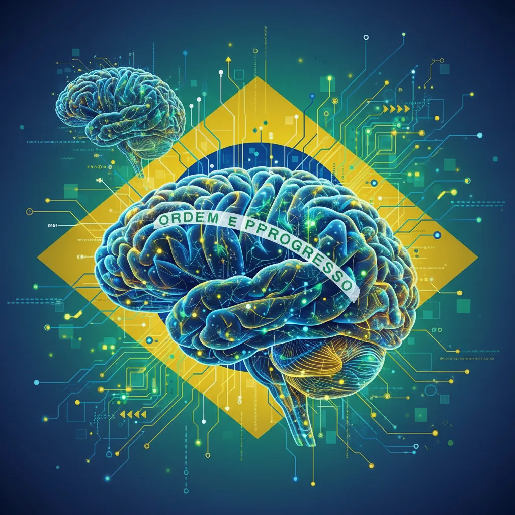 Ilustração abstrata de redes interconectadas que representam inteligência artificial e fluxo de dados para otimização de conteúdo em 2026