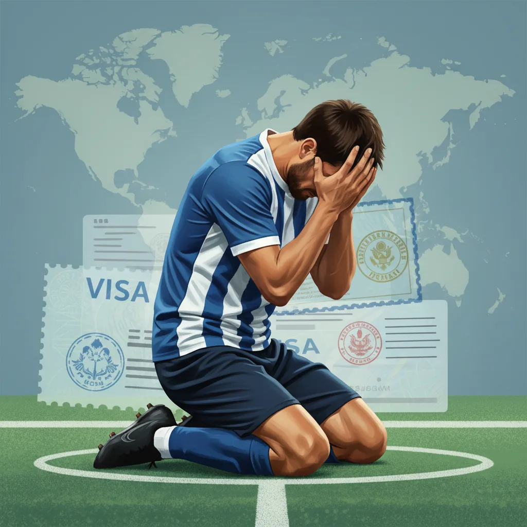 Jogador de futebol suíço com semblante triste após ter visto americano negado para Copa do Mundo 2026.